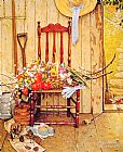 Norman Rockwell Canvas Paintings - Spring Flowers